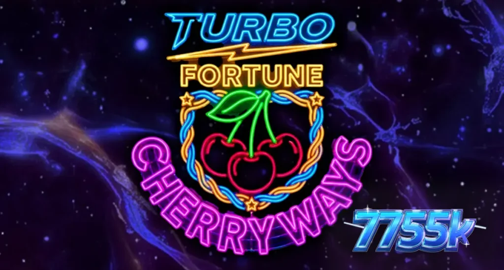 Interface vibrante e neon do slot Turbo Fortune Cherryways em um dispositivo móvel
